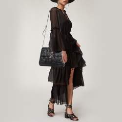 Aigner Black Signature Leather Genoveva Top Handle Bag