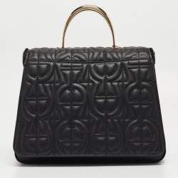 Aigner Black Signature Leather Genoveva Top Handle Bag