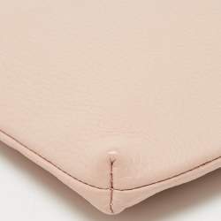 Pre Owned Aigner Light Pink Leather Zip Flat Pouch