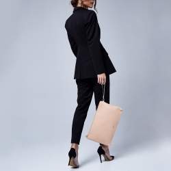 Pre Owned Aigner Light Pink Leather Zip Flat Pouch