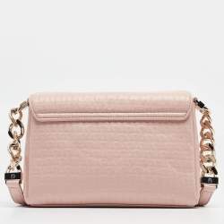 Aigner Pink Leather Flap Crossbody Bag