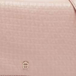 Aigner Pink Leather Flap Crossbody Bag
