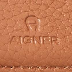 Aigner Brown Signature Coated Canvas Trifold Wallet