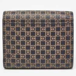 Aigner Brown Signature Coated Canvas Trifold Wallet