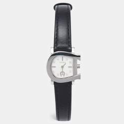 Aigner White Mother of Pearl Stainless Steel Leather Genua Due A31000 Women's Wristwatch 26 mm