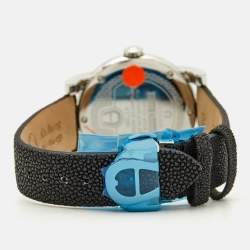 مملوكة مسبقًا Aigner Bari Donna A37209 Mother Of Pearl Diamond Stainless Steel Stingray Leather Women's Wristwatch 42 mm