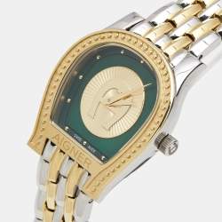 Pre Owned Aigner Green Two Tone Stainless Steel Vittoria ARWLG2100105 Women's Wristwatch 30 mm 