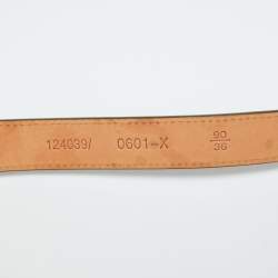 Pre Owned Aigner Olive Green Leather Logo Buckle Belt 90CM