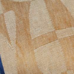 Aigner Blue Patterned Linen Blend Stole