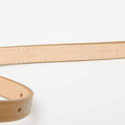 Aigner Gold Leather Logo Buckle Slim Belt 100CM
