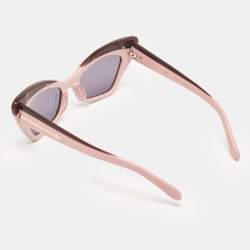 Pre Owned Karen Walker Pink /Purple Mirror Babou Cat Eye Sunglasses