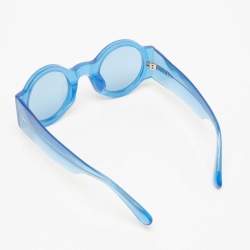 Dries Van Noten Blue DVN/98 Linda Farrow Edition Round Sunglasses