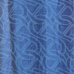 Aigner Blue Logo Pattern Silk & Cotton Stole
