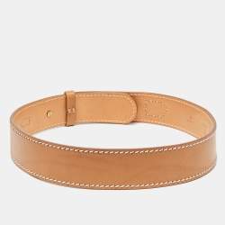 Pre Owned Aigner Brown Leather Buckle Belt 85 CM
