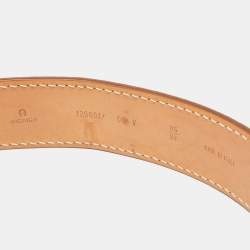 Pre Owned Aigner Brown Leather Buckle Belt 85 CM