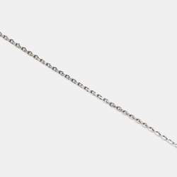 Aigner Logo Crystals Sterling Silver Pendant Necklace