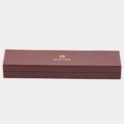 Aigner Crystal Logo Gold Tone Chain Bracelet