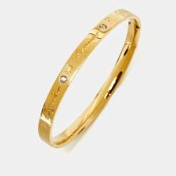 مملوكة مسبقًا Aigner Logo Crystals Gold Tone Bracelet