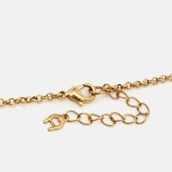 Pre Owned Aigner Faux Pearl Gold Tone Pendant Necklace