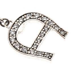 Pre Owned Aigner Crystal Beaded Silver Tone Bracelet