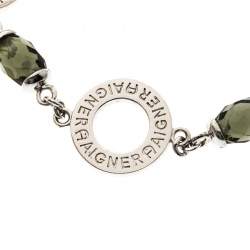 Pre Owned Aigner Crystal Beaded Silver Tone Bracelet