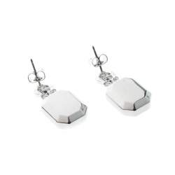 Pre Owned Aigner Blue Crystal Silver Tone Pendant Earring Set 