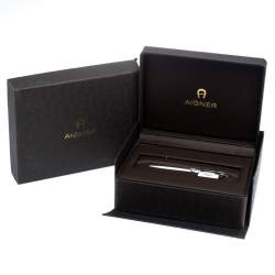 Pre Owned قلم حبر جاف أيغنر حلية قلب كريستال فضي اللون ريزين أبيض لؤلؤي