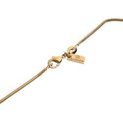 مملوكة مسبقًا قلادة أيغنر دلاية قلب مزين بحلية شعار الماركةو بكريستال ذهبي اللون