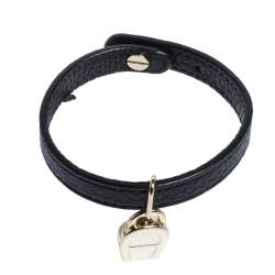 Pre Owned سوار أيغنر حلية شعار لون ذهبي جلد أسود