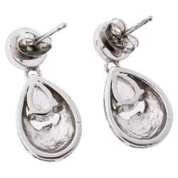 مملوكة مسبقًا أقراط متدلية أيغنر فضي اللون و لؤلؤ صناعي و كريستال 