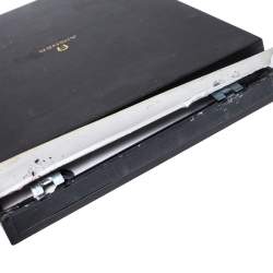 Pre Owned Aigner Crystal Logo Gold Tone Necklace and Earrings Set