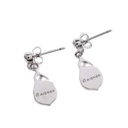 Pre Owned أقراط متدلية أيغنر فضي اللون و صدف و كريستال 