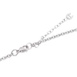 مملوكة مسبقًا Aigner Crystal Enamel Silver Tone Pendant Necklace