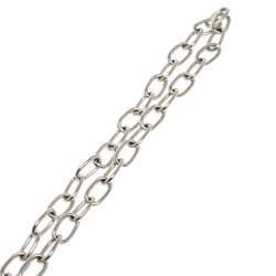 مملوكة مسبقًا Aigner Silver Tone Faux Pearl Tasseled Necklace