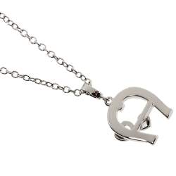 مملوكة مسبقًا طقم أقراط و قلادة أيغنر دلاية قلب شعار الماركة مزين كريستال