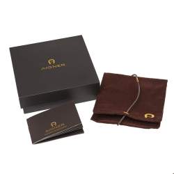 مملوكة مسبقًا سوار أيغنر دلاية شعار الماركة مرصعة كريستال ذهبي اللون