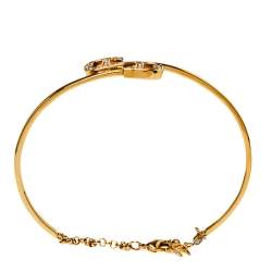 مملوكة مسبقًا سوار أيغنر دلاية شعار الماركة مرصعة كريستال ذهبي اللون