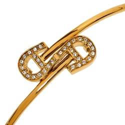 مملوكة مسبقًا سوار أيغنر دلاية شعار الماركة مرصعة كريستال ذهبي اللون