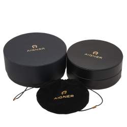 Pre Owned Aigner Crystal Gold Tone Charm Bracelet