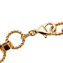 Pre Owned Aigner Crystal Gold Tone Charm Bracelet
