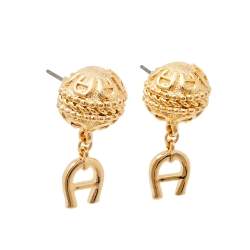 مملوكة مسبقًا طقم أقراط وقلادة أيغنر متدلي شعار حليات كريستال