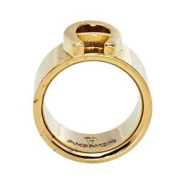 Aigner Gold Tone Logo Band Ring Size EU 54.5