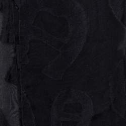 Aigner Black Fil Coupe Logo Pattern Sheer Silk Stole