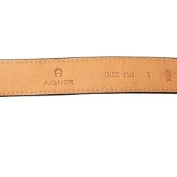 مملوكة مسبقًا حزام خصر أيغنر إبزيم مزدوج جلد محبب أسود 90 سم