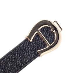 مملوكة مسبقًا حزام خصر أيغنر إبزيم مزدوج جلد محبب أسود 90 سم