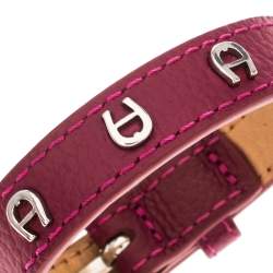 مملوكة مسبقًا سوار أيغنر ملتف شعار لون فضي جلد وردي