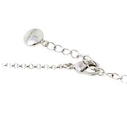 مملوكة مسبقًا Aigner A-Logo Pearl Crystal Silver Tone Pendant Necklace