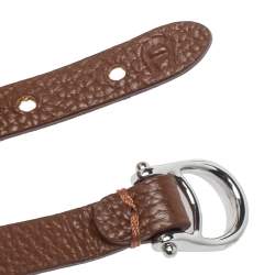 Pre Owned سوار آيغنر دبل تور جلد بني بشعار 