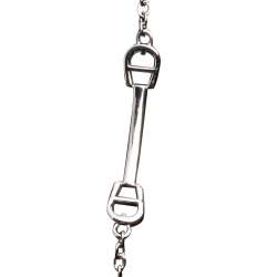 Pre Owned سوار أيغنر معدن فضي اللون مزين شعار الماركة كريستال وسلسلة 