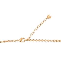 Pre Owned Aigner Mother of Pearl Crystal Logo Rose Gold Plated Pendant Necklace